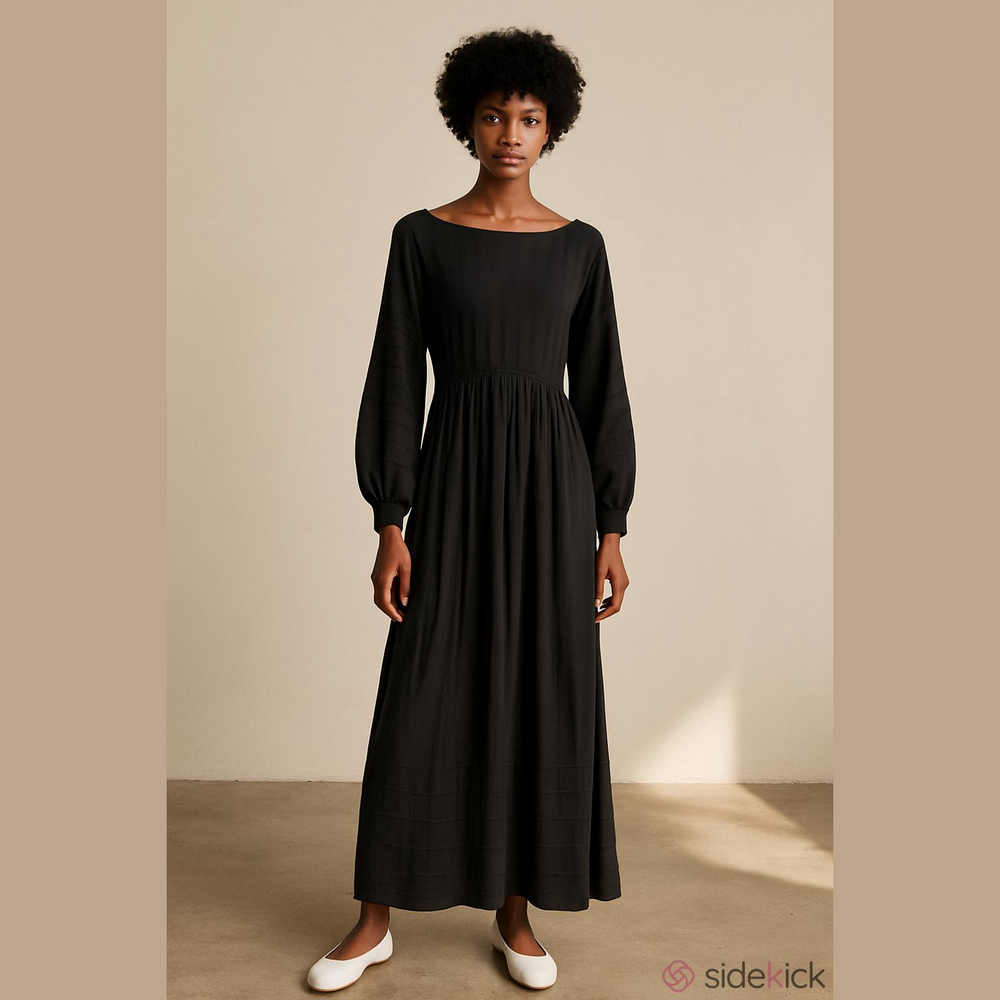 Isabel Marant Luxurious Vintage Striped Gathered Shirred Maxi Dress